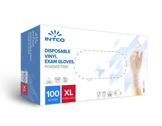Disposable Vinyl Gloves YEAR EXPIRY: 2026 - Brand: INTCO, HUAYUAN, Size L, XL