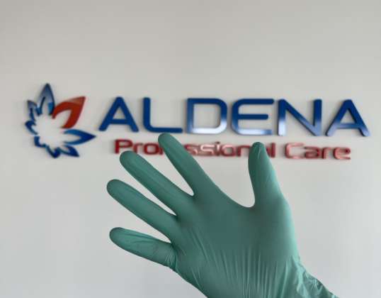 Меки и еластични ръкавици MINT Nitrile без прах, марка ALDENA