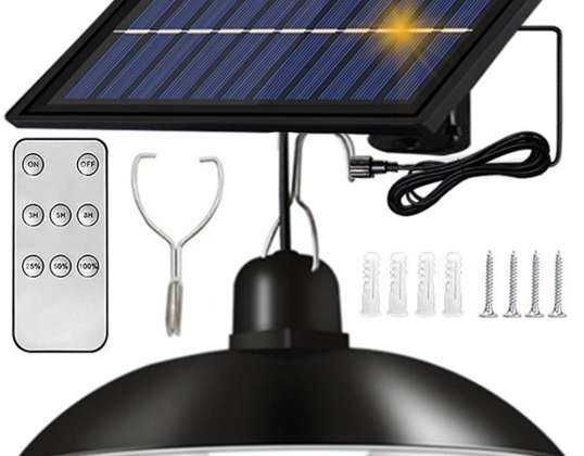 CANDELABRO Lâmpada Solar OUTDOOR Teto Painel Pingente CABO 2.5M + Controle Remoto XW-D10