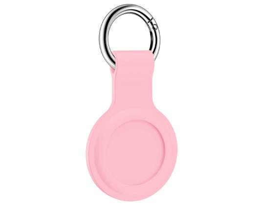 Housse en silicone Porte-clés Alogy avec mousqueton pour Apple AirTag Pink