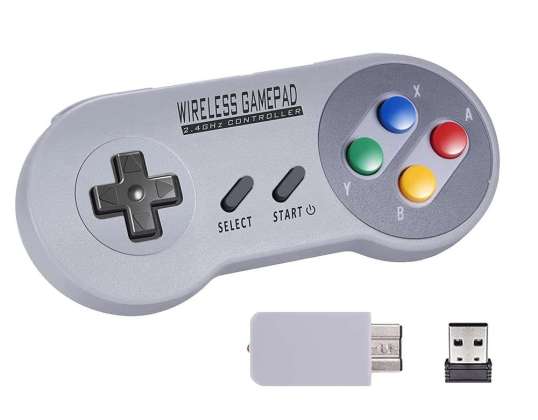 Wireless Gamepad Controller Retro Alogy para PC macOS Android Gris