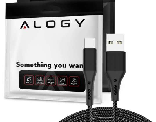 Câble Alogy USB-A vers USB-C Type C 3A 2m Noir