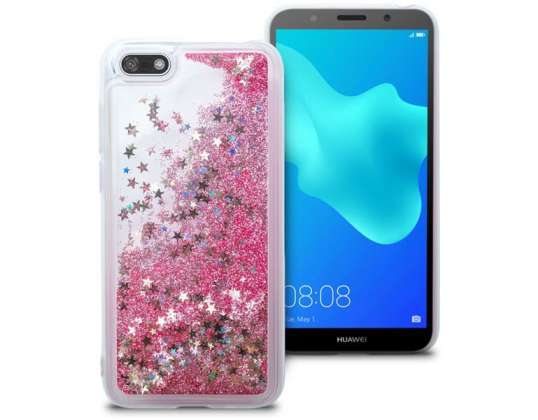 Flydende glitteretui Huawei Y5/ Y5 Prime 2018 glitter pink
