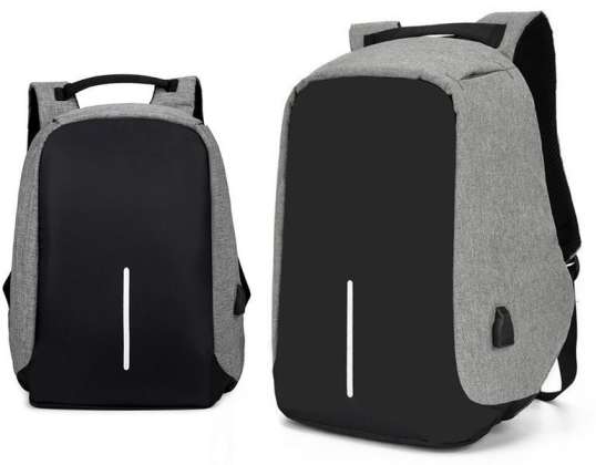 Alogy anti-theft sports backpack for laptop with USB port Szaro-cz