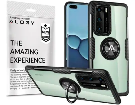 Case Alogy Ring Holder Clear Armor para Huawei P40 negro