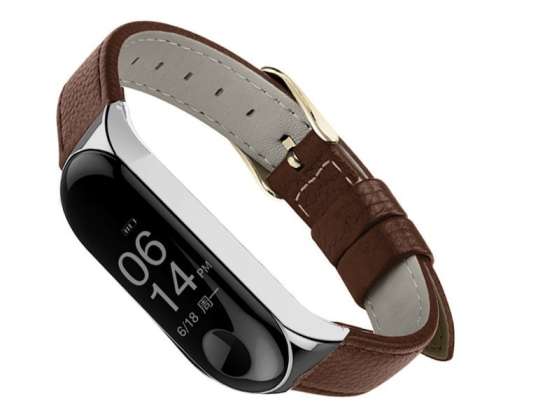 Alogy leather band strap for Xiaomi Mi Band 3/4 Dark brown