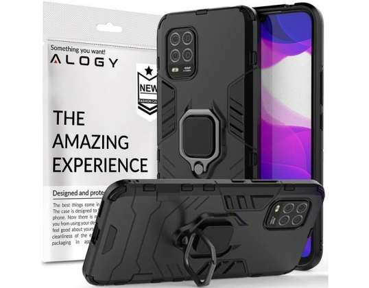 Alogy Stand Ring Armor case voor Xiaomi Mi 10 Lite zwart