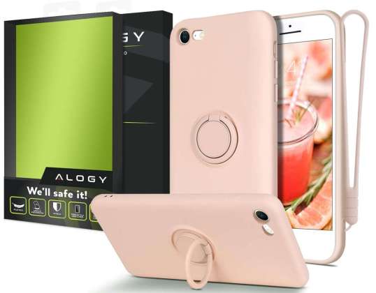 Ring Ultra Slim Alogy silikona korpuss iPhone SE 2020/ 8/ 7 Rozā