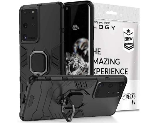 Alogy Stand Ring bruņu futrālis priekš Samsung Galaxy S21 Ultra black