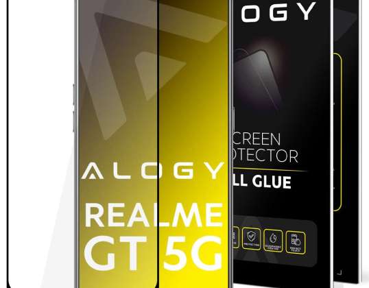 Glas Alogy Full Glue Hülle freundlich für Realme GT 5G Schwarz