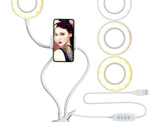 Fotografisk LED Selfie Ring Light Alogy telefonholder