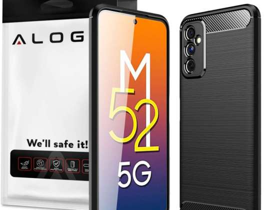 Samsung Galaxy M52 5G Alogy Sağlam Zırh TPU Karbon Bl Kılıf için Kılıf