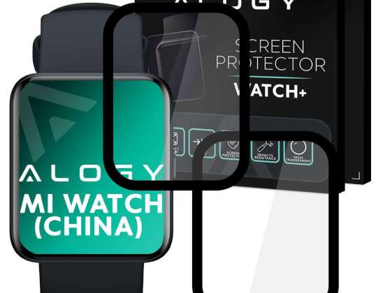 2x Alogy Full Glue 3D Flexibles Glas für Xiaomi Mi Watch (China Version