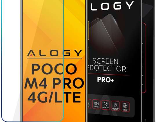 Rūdīta stikla 9H Alogy ekrāna aizsardzība Poco M4 Pro 4G / LTE