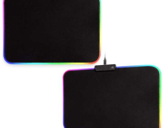 Desk Mouse Pad Gaming LED Achtergrondverlichting 35x25cm Zwart