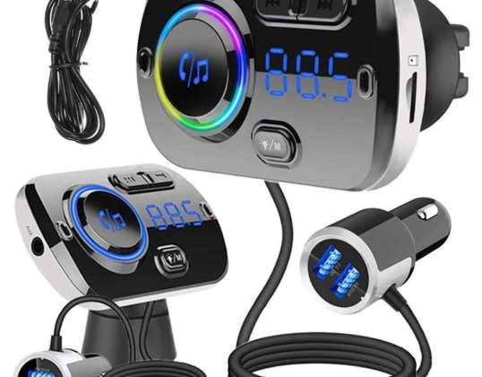 Transmetteur FM Bluetooth Chargeur de voiture 2x USB QC 3.0 MP3 Rapide