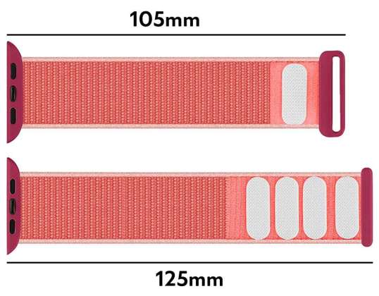 Cinturino in nylon Alogy con velcro per Apple Watch 1/2/3/4/5/6/7/8/SE (38