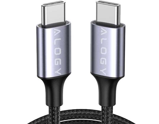 Cablu 2m PD 60W Alogy Nylon USB-C la USB-C Tip-C Cablu de incarcare