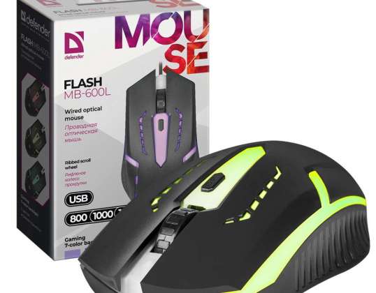 Mysz myszka przewodowa gamingowa komputerowa DEFENDER podświetlana LED