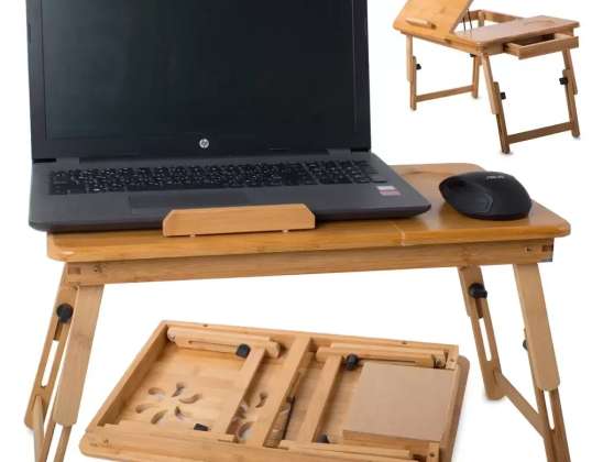 Bambus laptop bord for sengestativ