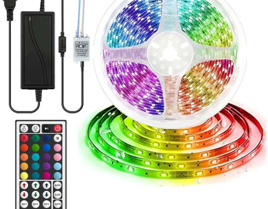 RGB LED Strip Color 5m 50x50 Waterproof IP65 MultiChip Large Remote Control
