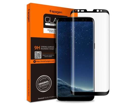 Spigen karkaistu lasi Glas.tR Samsung Galaxy S8 -kotelolle musta