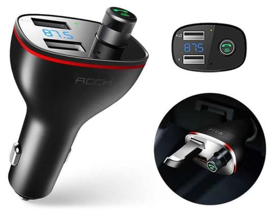 Rock B300 FM transmitter Bluetooth charger 2x USB black