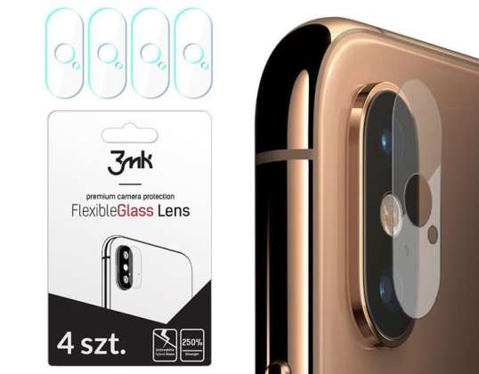4x 3mk Flexible Glass for Camera Lens for Apple iPhone X/XS
