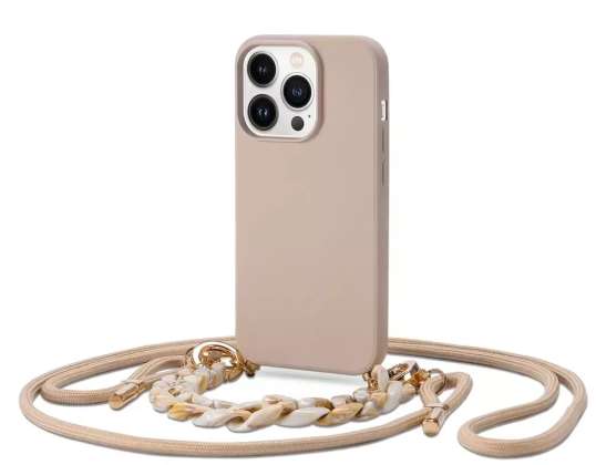 Coque Chaîne Icône pour Apple iPhone 14 Pro Beige