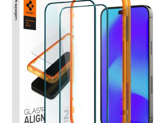 2x Spigen ALM Glass FC Sticla securizata pentru Apple iPhone 14 Pro Max Blac