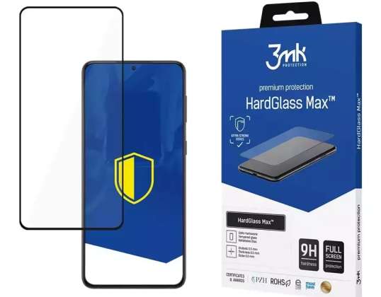 Kaljeno steklo za 3mk HardGlass Max Zaslon za Samsung Galaxy S23 Črna