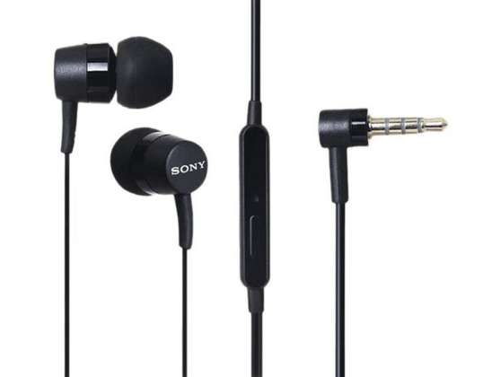 Sony MH-750 In-Ear-Kopfhörer mit Mikrofon abgewinkelt schwarz