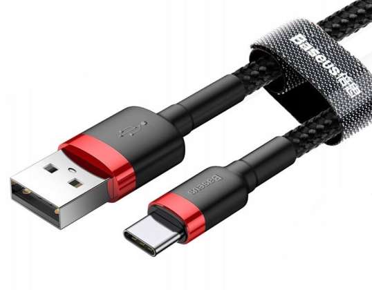 Baseus Cafule USB-C 3A κόκκινο μαύρο καλώδιο 50 cm