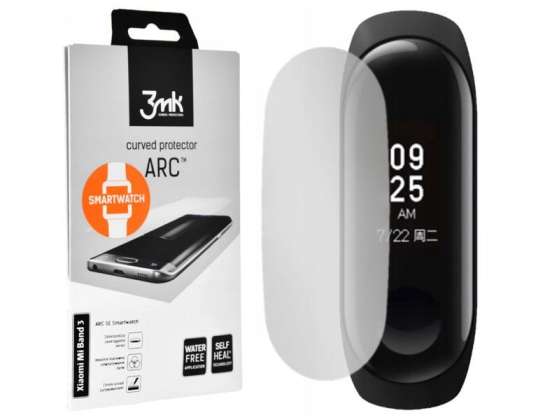 3x Vollbildfilm 3mk ARC SE Xiaomi Mi Band 3 Smartwatch