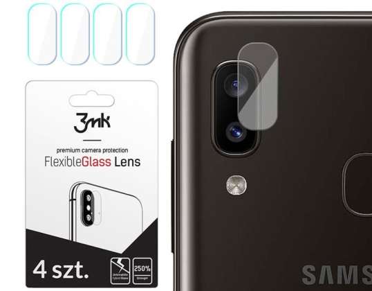 4x vidro flexível 3mk para lente da câmera para Samsung Galaxy A20e