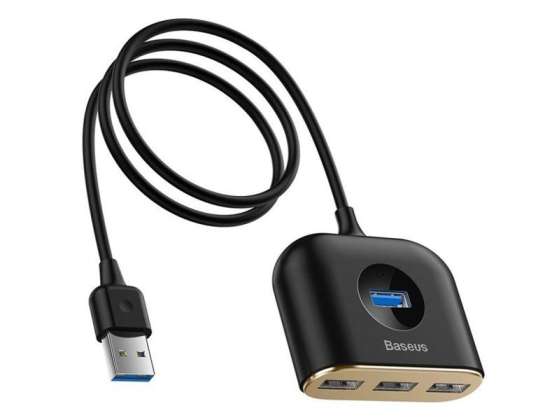 Baseus Square Round 4in1 HUB Adaptateur 1x USB 3.0 3x USB 2.0 micro 1m Bla