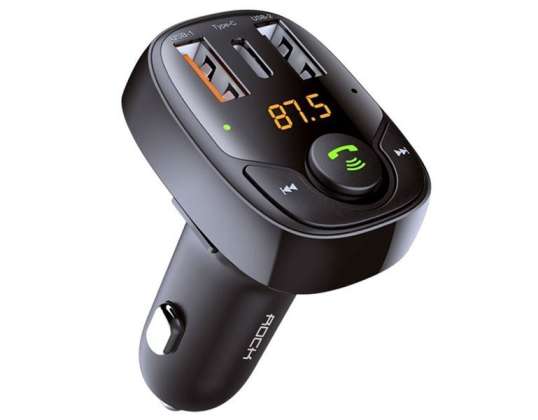 Lādētājs Rock B301 Bluetooth FM raidītājs 2xUSB USB-C tips C 36W Czar