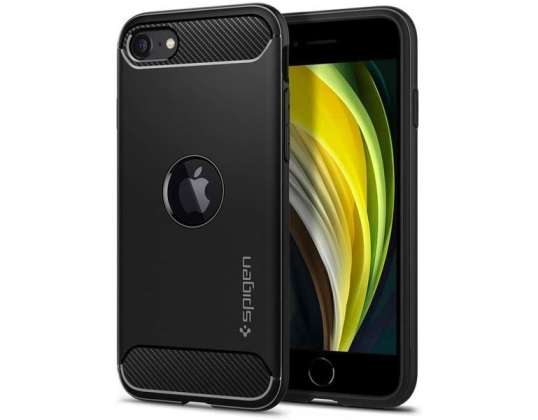 Apple iPhone SE 2022 / 2020 Mat Siyah için Spigen Sağlam Zırh Kılıfı