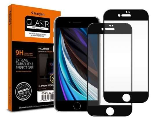 Stikls x2 Spigen Glass FC maciņam Apple iPhone 6/6S/7/8/SE 2022/2020