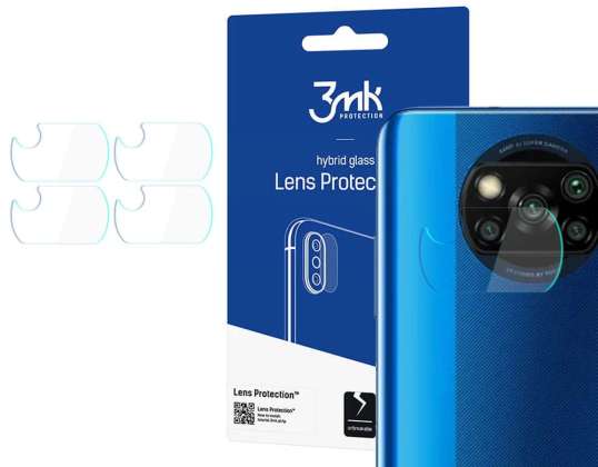 Vidro x4 para Lente da Câmera 3mk Proteção da Lente para Xiaomi Poco x3 NFC