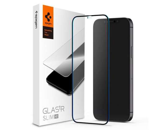 Spigen Glass FC til Apple iPhone 12/12 Pro Sort