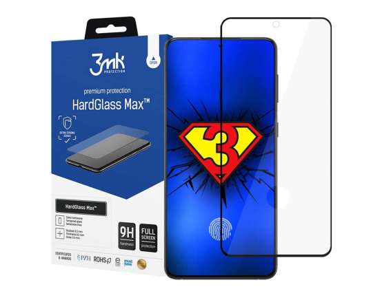 Verre 3mk HardGlass Max Empreinte digitale pour Samsung Galaxy S21 Ultra Noir