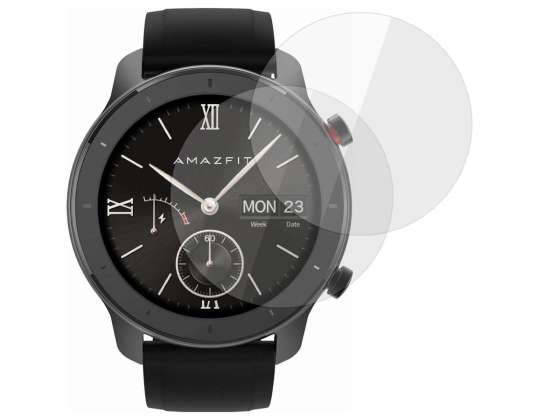 2x Vidro temperado Alogy para Smartwatch 9H para AmazFit GTR 42m