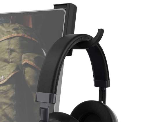 Holder hanger headphone hook Alogy for monitor/desk Black