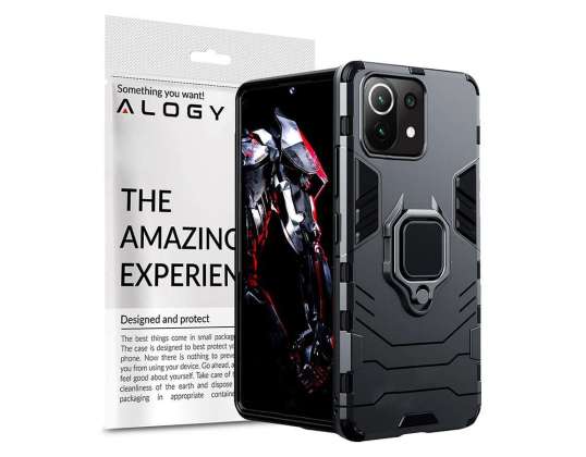 Alogy Stand Ring Armor -kotelo Xiaomi Mi 11 Lite -puhelimelle