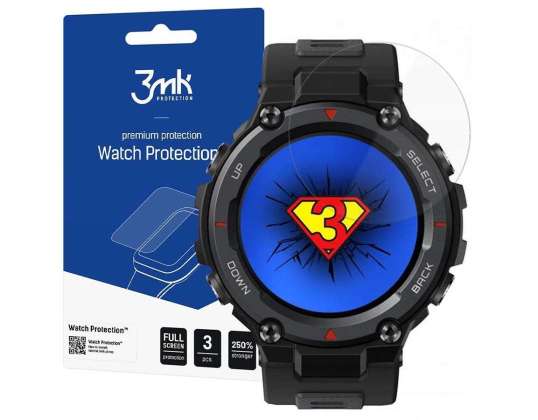 x3 3mk Uhr Schutzfolie für Xiaomi Amazfit T-Rex Pro