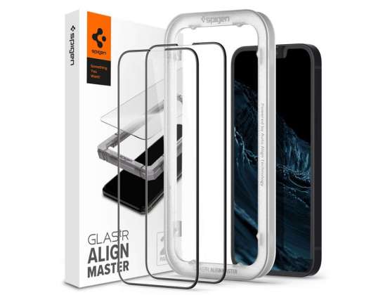 Spigen x2 ALM Glas.tR FC Стекло для Apple iPhone 13 / 13 Pro / 14 Черный