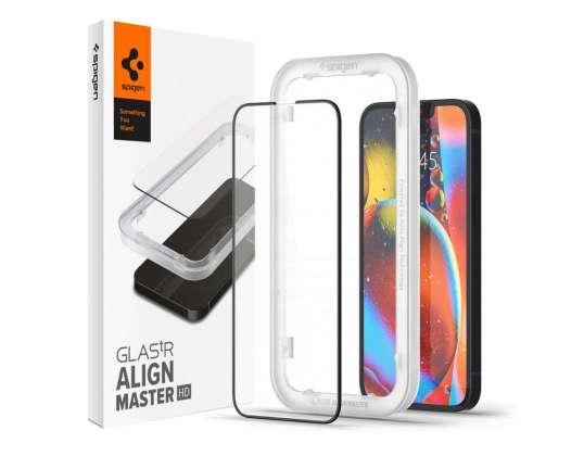 Spigen ALM Glass FC härdat glas för Apple iPhone 13/ 13 Pro Svart