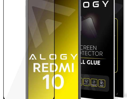 Sklo pro Xiaomi Redmi 10 Alogy Full Glue pouzdro přátelské Černá