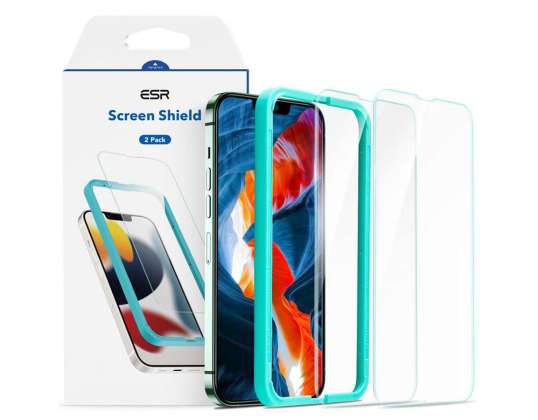 2x Sticlă securizată ESR Ecran Shield pentru Apple iPhone 13/ 13 Pro / 14Cl